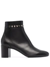 Ferragamo Women's Ghila High Block Heel Booties In Schwarz