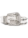 Golden Goose Stud-embellished Metallic Leather Belt In Weiss