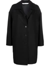 Palm Angels Logo-print Single-breasted Coat In Schwarz
