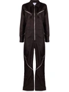 Bottega Veneta Zip-detail Long-sleeve Jumpsuit In Schwarz