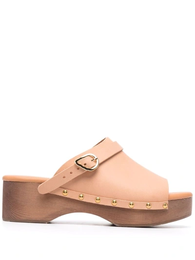 Ancient Greek Sandals Buckle-detail Clog Sandals In Nude