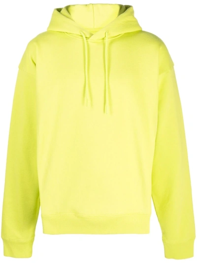 Martine Rose Neon Yellow Sweatshirt With Hooie And Logo On The Back