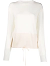Jil Sander Drawstring Fine-knit Jumper In Nude