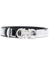 Ferragamo Reversible Gancini Buckle Belt In Silber
