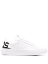 Gcds Bucket Logo-print Leather Sneakers In Weiss