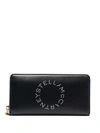 Stella Mccartney Stella Logo Continental Wallet In Schwarz