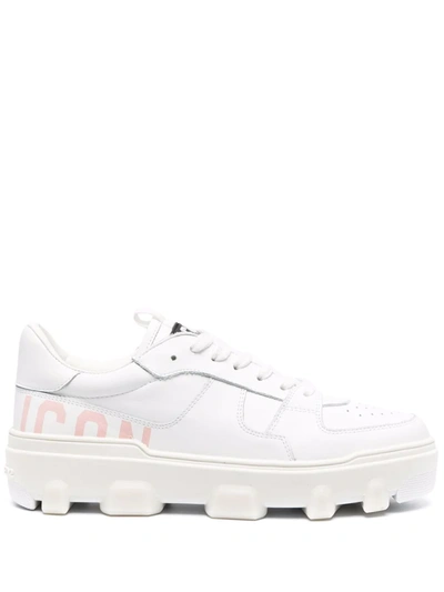 Dsquared2 Icon Leather Low-top Trainers In White