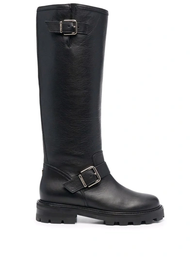 Jimmy Choo Biker Ii Leather Boots In Black