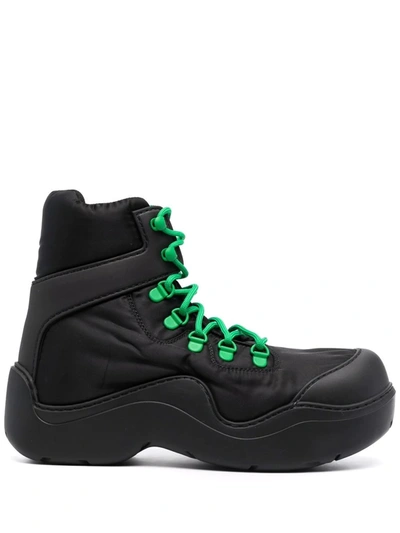 Bottega Veneta Shell And Rubber Ankle Boots In Black
