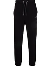 Armani Exchange Drawstring-waist Cotton Track Trousers In Schwarz