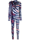 Atu Body Couture Animal-print Bow-detail Jumpsuit In Blau
