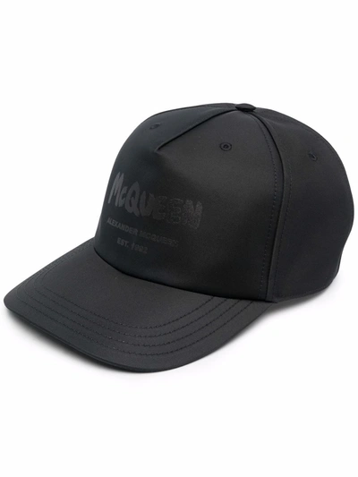 Alexander Mcqueen Graffiti-print Baseball Cap In Black