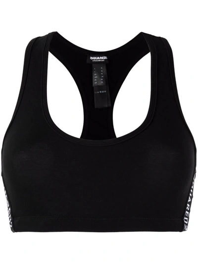 DSQUARED2 SIDE LOGO-PRINT SPORTS BRA