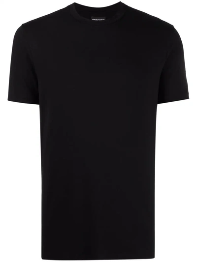 Emporio Armani Logo-patch Short-sleeved T-shirt In Schwarz