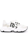 Dolce & Gabbana Woman Multicolor Fabric And Leather Daymaster Sneakers In Weiss