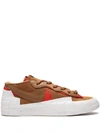 Nike Mens Light British Tan Univer Sacai X Blazer Low Leather And Suede Low-top Trainers 7.5 In Brown