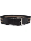 Shop Philosophy Di Lorenzo Serafini Striped Buckled Belt In Schwarz