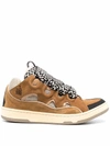 Lanvin Curb Low-top Lace-up Sneakers In Brown