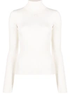 Courrèges Ribbed Sweater With Embroidery In White