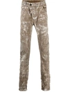 BORIS BIDJAN SABERI FADED-EFFECT COTTON-BLEND TROUSERS