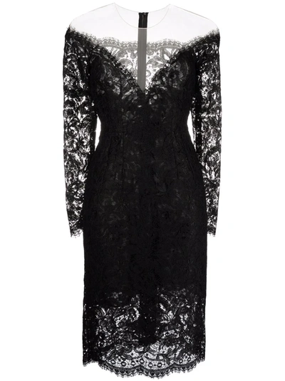 Dolce & Gabbana Lace-detail Mini Dress In Black