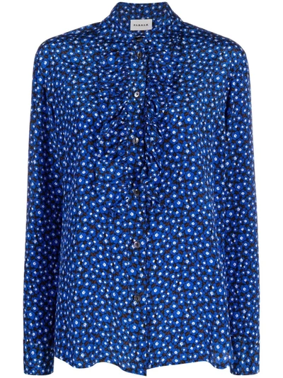 P.a.r.o.s.h Ruffle-trim Shirt In Blau