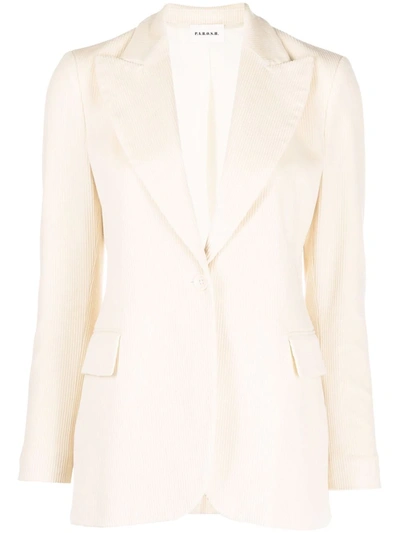 P.a.r.o.s.h Corduroy Single-breasted Blazer In Beige