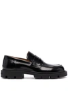 Maison Margiela Leather Penny Loafers In Schwarz
