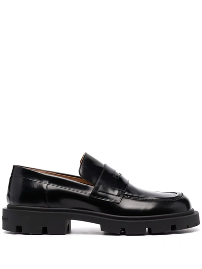 Maison Margiela Leather Penny Loafers In Black