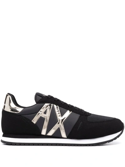 Armani Exchange Side Logo-print Sneakers In Schwarz