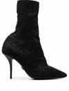 Dolce & Gabbana Monogram Ankle Boots In Schwarz