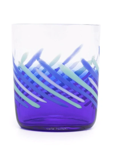 Carlo Moretti Bora Striped Glass In Blau