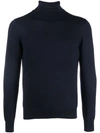 Tagliatore Roll-neck Virgin Wool Jumper In Dark Blue