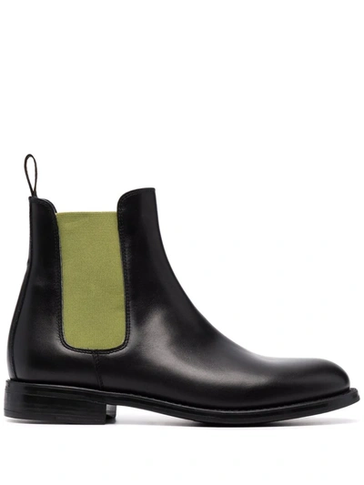 Scarosso Claudia Colour-block Ankle Boots In Green Calf