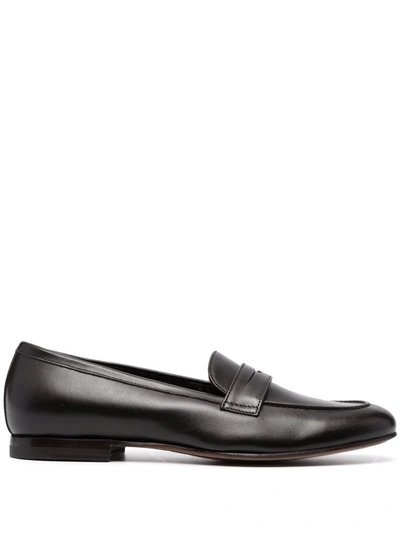 Scarosso Valeria Leather Penny Loafers In Braun