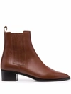 SCAROSSO OLIVIA LEATHER ANKLE BOOTS