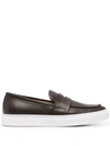 Scarosso Alberto Leather Penny Loafers In Braun