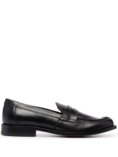 Scarosso Harper Leather Penny Loafers In Black - Calf