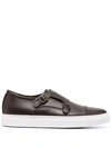SCAROSSO FABIO BUCKLED LEATHER SNEAKERS