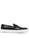 SCAROSSO ALBERTO PENNY LEATHER LOAFERS
