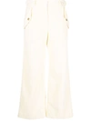 Kenzo Flared Cropped Pants In Nude