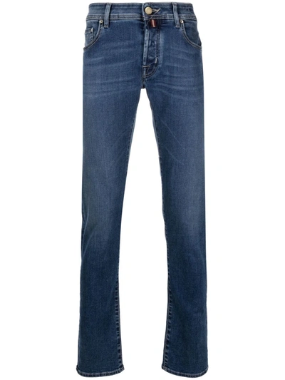 Jacob Cohen Logo Patch Mid-rise Jeans Jeans In Denim Medio