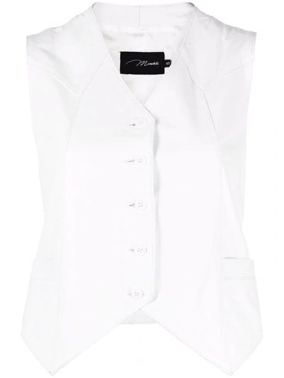 Manokhi Button Down Waistcoat In White