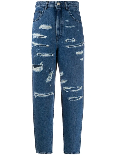 Just Cavalli Wide-leg Ripped Jeans In Blue