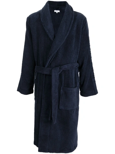Calvin Klein Core Towel Robe In Blue
