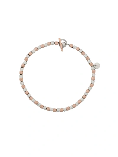 Dodo 9kt Rose Gold, Silver And Steel Mini Beads Granelli Bracelet