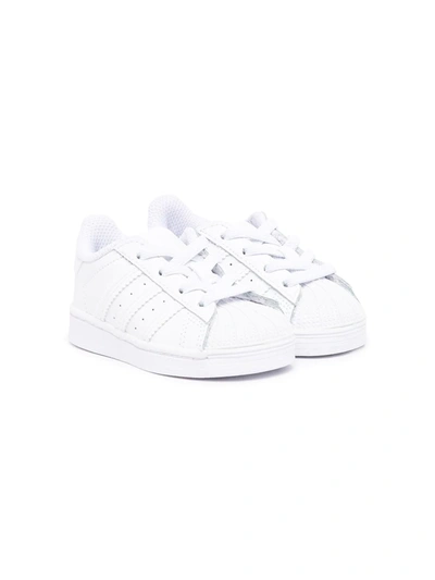 Adidas Originals Kids' Superstar Low-top Leather Sneakers In White