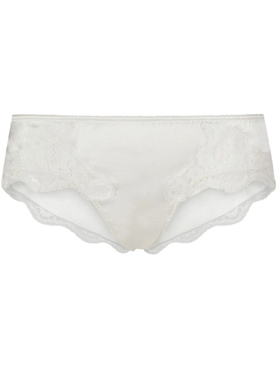 Dolce & Gabbana Floral Lace Detail Briefs In White
