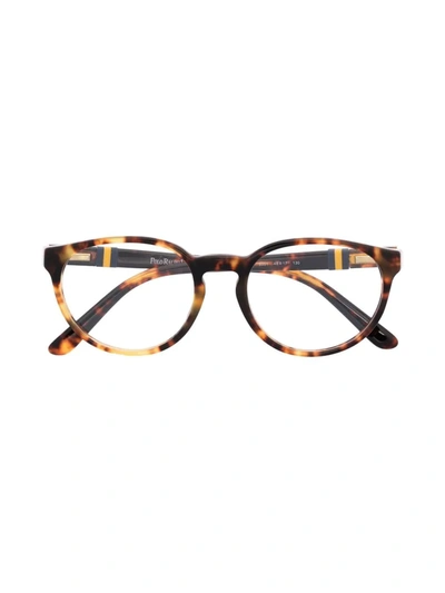 Polo Ralph Lauren Kids' Tortoiseshell Round-frame Glasses In Brown
