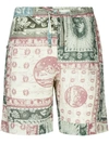 DESMOND & DEMPSEY LAMBA PRINT DRAWSTRING SHORTS